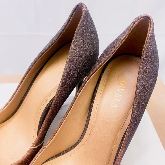 Women's Ombre Pink Sparkle Heels Black Prom Stiletto Pump CARVELA KURT GEIGER 7 - Picture 10 of 13